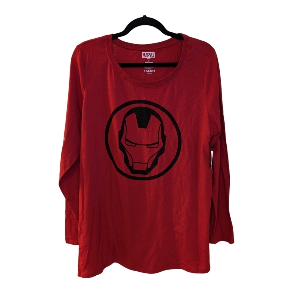 NEW Torrid Long Sleeve Marvel Iron Man Helmet Tunic Tee- Jester Red 2X - Picture 4 of 9